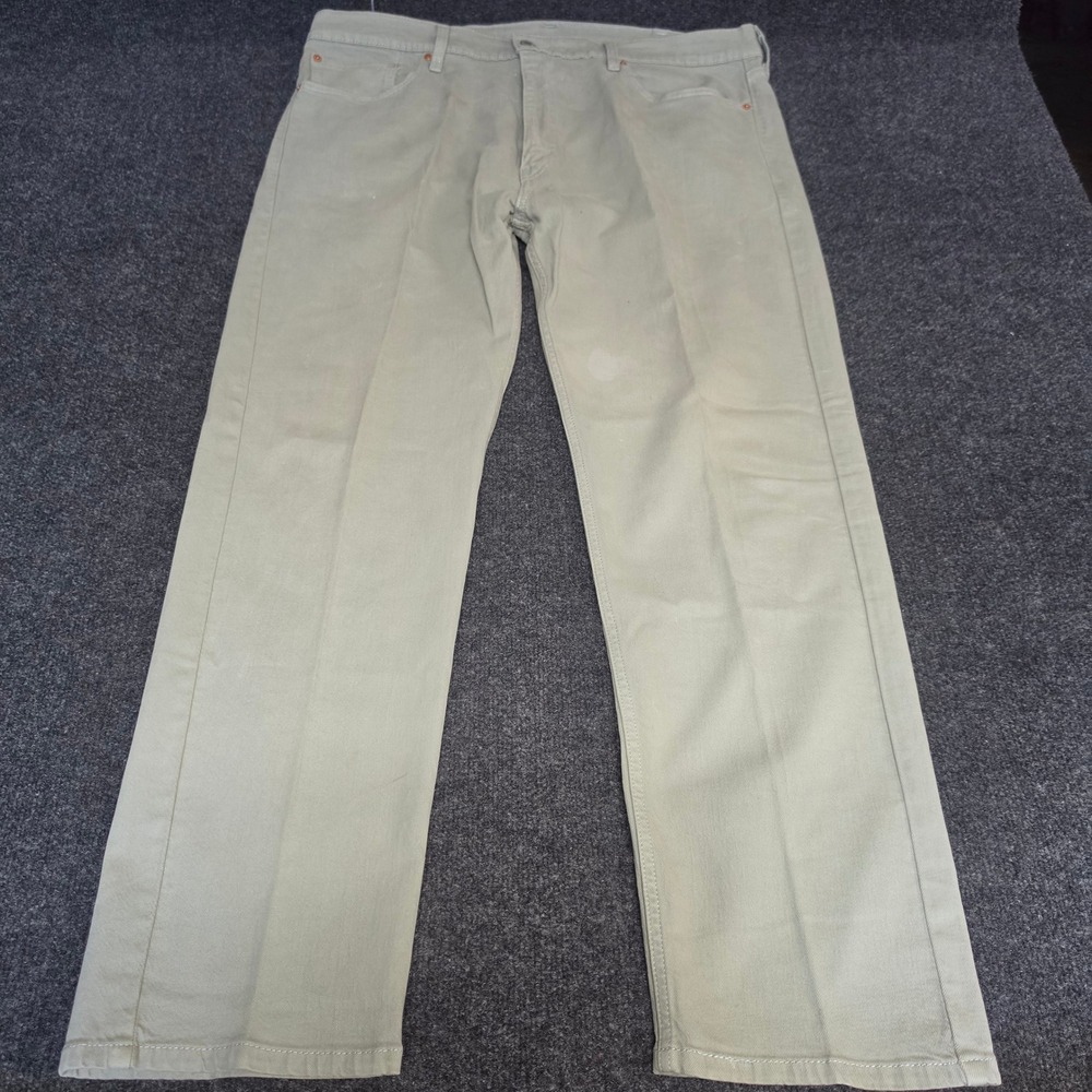 Levis 505 Regular Fit Straight Leg Jeans Sage Green Khaki Olive W40 L30 Mens
